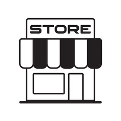 Online store marketplace or ecommerce shop flat vector icon for apps and websites