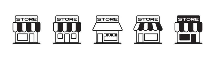 Online store marketplace or ecommerce shop flat vector icon for apps and websites