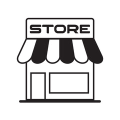 Online store marketplace or ecommerce shop flat vector icon for apps and websites