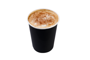 a cup of coffee with a brown substance