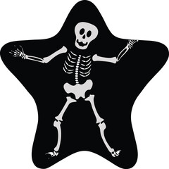 Skeleton Dancing Under Moonlight Spooky Halloween Illustration, Dancing Skeletons in Moonlight, Spooky Bone Dance Art, Halloween Skeleton Night