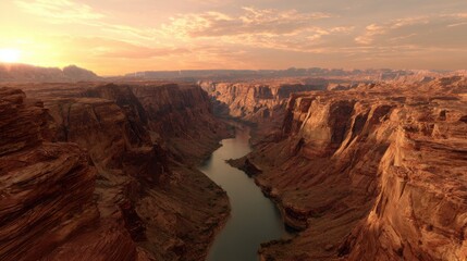 Paysage spectaculaire du canyon au lever du soleil