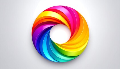 Obraz premium Colorful, 3D, swirling, rainbow ring