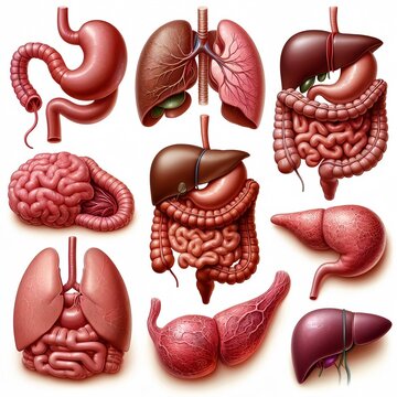 Realistic Human Internal Organs Set &ndash; Medical Education Anatomy Illustration