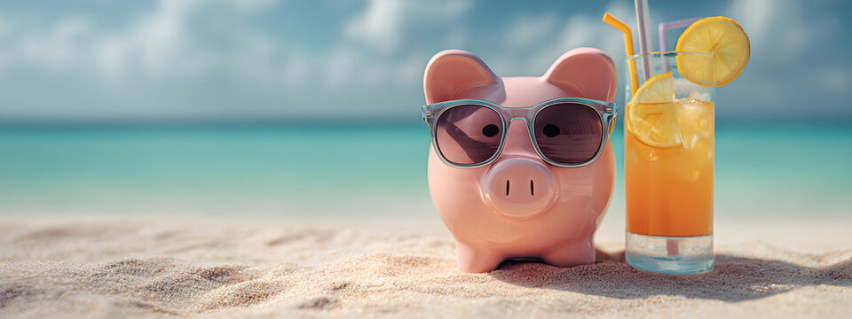 Urlaubssparschwein am Strand