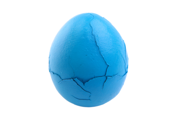 a blue egg with a crack in the middle