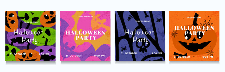 Halloween Party 2025. Background Abstract Designe for Halloween. Patterns for Advertising, Web, Social Media, Poster, Banner, Cover. Vector Illustration