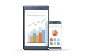 Digital devices displaying financial data and charts for analysis