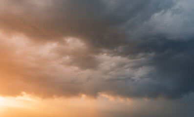 Dramatic storm clouds during sunset in Alcarria