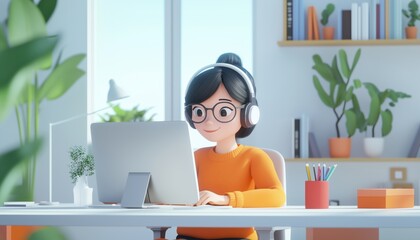 Asian Employee Managing Operations And Tasks In An Office Setting. The Operator Is Responsible For Executing Administrative Duties And Maintaining Workflow.