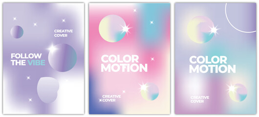 Abstract Gradient Covers with Liquid Shapes & Starbursts - Modern Digital Art Templates