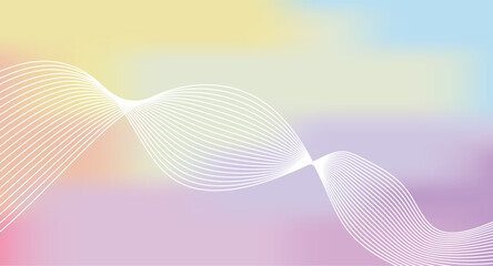 Serene Pastel Gradient Background with Gentle Wavy Lines - Soft Abstract Art