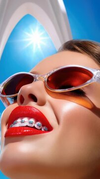 Smile structure: brace detail, tooth order, healthy form, arc position, enamel gloss, modern bite, neat flow, oral tone, balanced look, fresh curve, straight line, clean texture