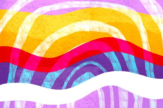 Abstract vibrant waves in multicolored artwork