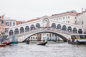 Stunning architectural elegance of Venice iconic Rialto Bridge