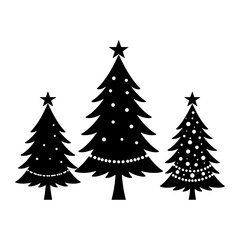 Obraz premium Stunning Christmas Tree Silhouette Vector Illustration file