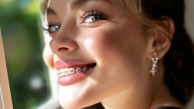 Orthodontic style: enamel glow, aligned teeth, bite balance, arc symmetry, polished surface, facial harmony, smile structure, oral hygiene, dental shape, tooth contour, clear finish, natural tone