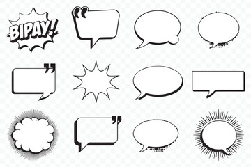versatile comic text bubbles vector collection for social media, poster design, web graphics, and storytelling
