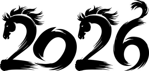 Fototapeta premium Graceful fire horse symbol of 2026