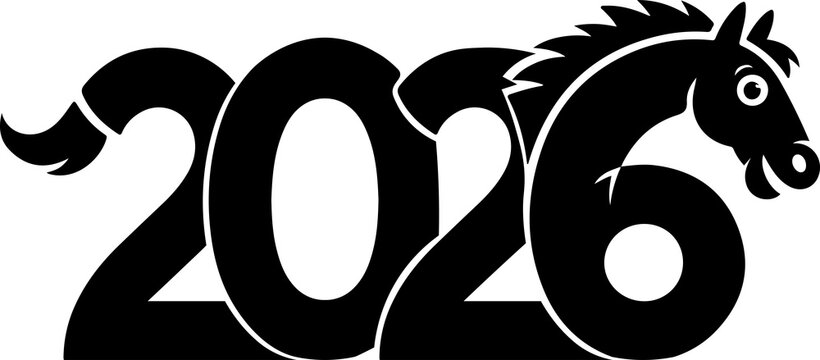 Graceful fire horse symbol of 2026