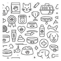 A vintage doodle sketch of coffee, tea, and dessert icons, perfect for restaurant and cate menu designs