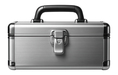 Compact aluminum tool box with a single latch, suitable for a home DIY toolbox.