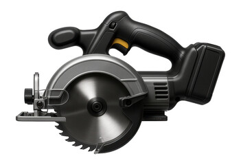Cordless circular saw with a brushless motor, suitable for a construction site.