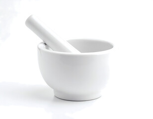 Mortar and Pestle on White Background