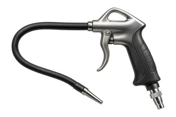 Air blow gun with a flexible extension tube, designed for reaching confined spaces in HVAC maintenance.