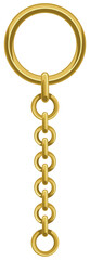シンプルなチェーン付きリングキーホルダーのベクター素材イラスト(Simple Ring Keychain with Chain Vector Illustration)