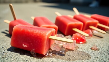  Watermelon Popsicles Melting in Summer Sun: Refreshing Homemade Treats for National Watermelon Day