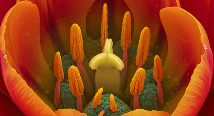 Microscopic view of tapetum and anther development in Tulip flower