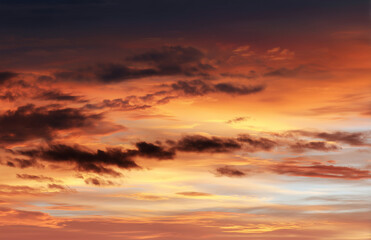 A Photo of the Sky at Sunset with Fiery Clouds