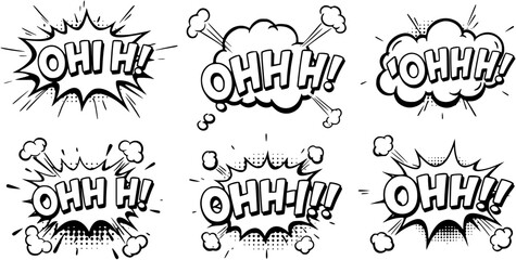 OHh Comic book explosion sound effect, Comic Speech Bubble
