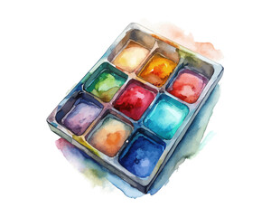 watercolor Staining Tray vector illustration isolated on white background