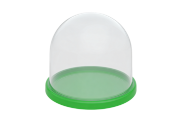 a green plastic dome with a green base