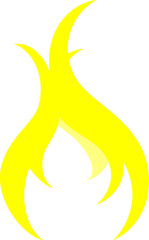 decorative editable yellow flames are on fire