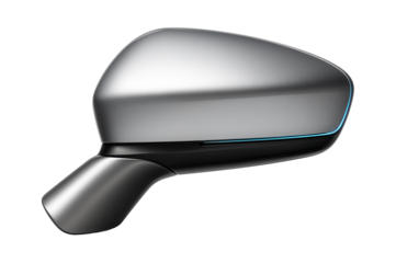 Asymmetrical side mirror with body-colored shell and memory position settings