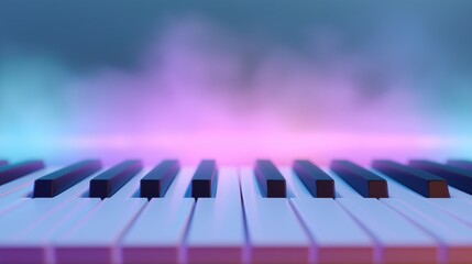 Ethereal Piano Keys with Soft Color Highlights