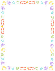 Cute pastel frames doodle. Hand-Drawn. Doodle Borders Frames. Perfect for invitations, worksheets, weddings, and printable.