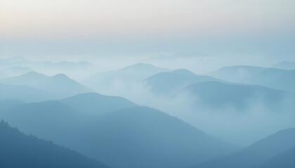 Misty Blue Mountain Range Background for Serene, Nature, and Tranquil Concepts