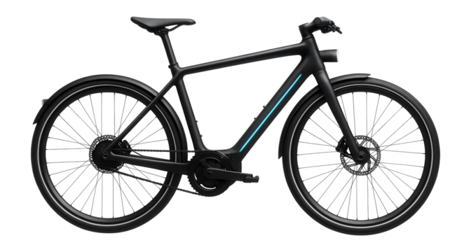 Commuter e-bike with central motor and integrated lighting system