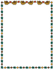 Sunflower Borders frames. Flower Frame. Hand-Drawn borders. Doodle Borders Frames. Perfect for invitations, worksheets, weddings, and printable.
