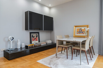 modern living room with fireplace