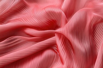 Close-Up red Denim Fabric Texture with Soft Folds and Weave.