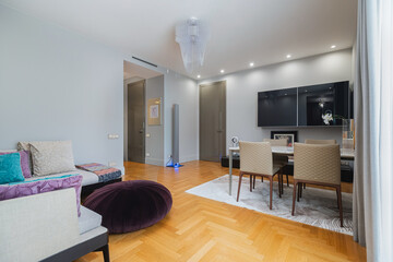 modern living room with fireplace