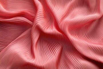 Close-Up red Denim Fabric Texture with Soft Folds and Weave.
