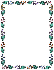 Floral frame. Doodle flower border. Leaf frame. Spring frame. Summer borders. Hand drawn borders clipart. png. Educational borders and frames. Teacher school border design. 