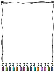 Floral frame. Doodle flower border. Leaf frame. Spring frame. Summer borders. Hand drawn borders clipart. png. Educational borders and frames. Teacher school border design. 