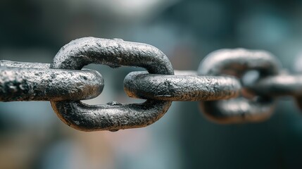 Close-Up of Strong Metal Chain Links